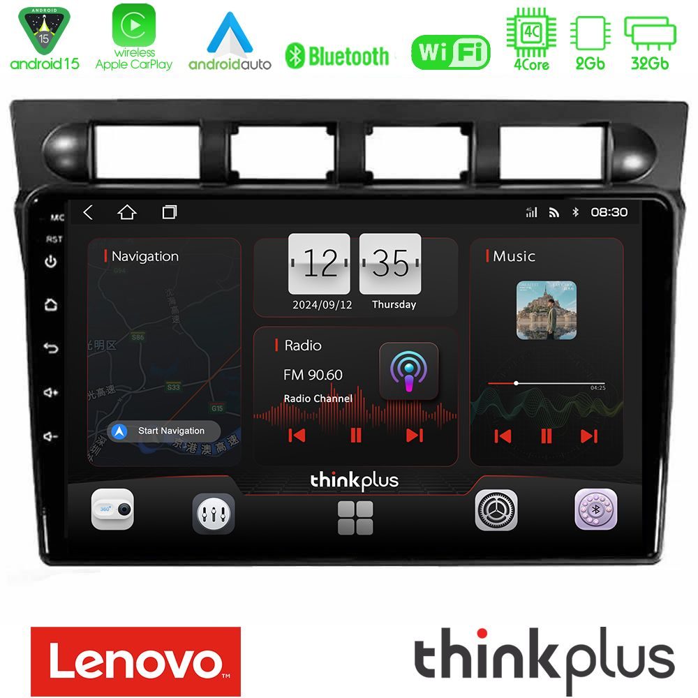 Kimpiris - Lenovo Thinkplus Series 4Core Android15 2+32GB Kia Picanto 2004-2007 Navigation Multimedia Tablet 9" Με Carplay & Android Auto Με Carplay & Android Auto