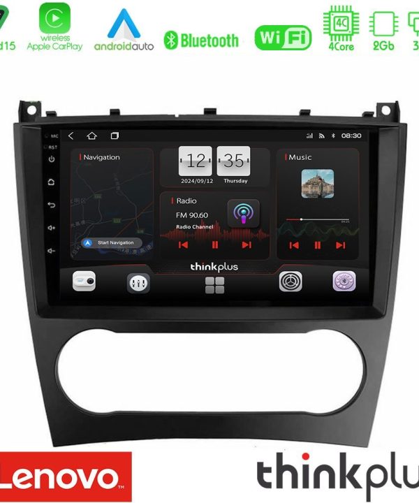 Kimpiris - Lenovo Thinkplus Series 4Core Android15 2+32GB  Mercedes W203 Facelift Navigation Multimedia Tablet 9" Με Carplay & Android Auto