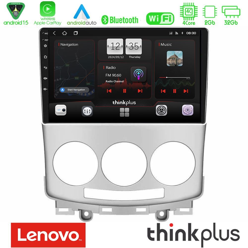 Kimpiris - Lenovo Thinkplus Series 4Core Android15 2+32GB Mazda 5 2004-2010 Navigation Multimedia Tablet 9" Με Carplay & Android Auto