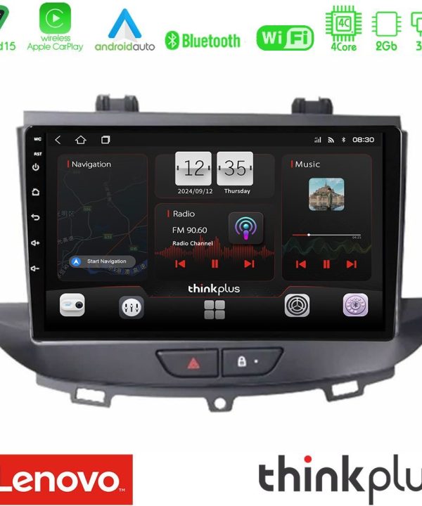Kimpiris - Lenovo Thinkplus Series 4Core Android15 2+32GB Opel Grandland/Crossland X Navigation Multimedia Tablet 9" Με Carplay & Android Auto