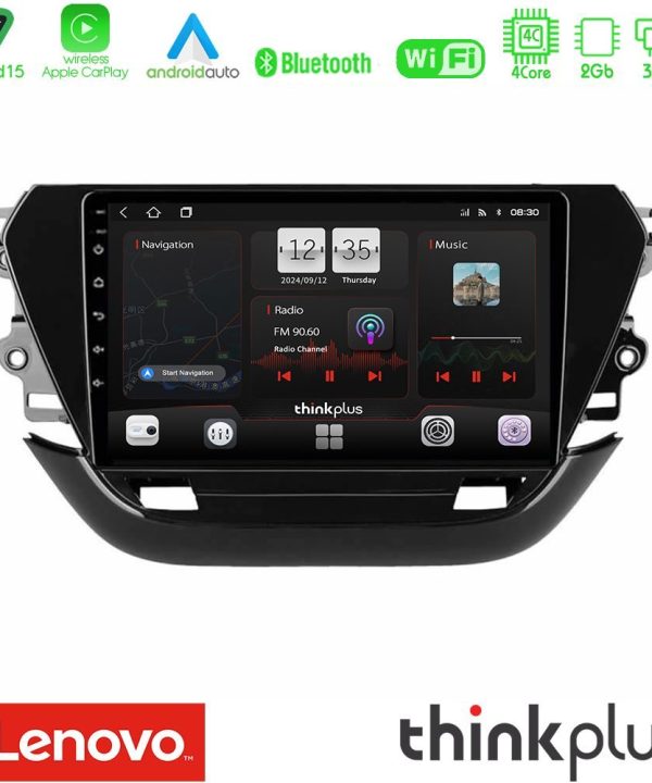 Kimpiris - Lenovo Thinkplus Series 4Core Android15 2+32GB  Opel Corsa F 2019-2023 Navigation Multimedia Tablet 9" Με Carplay & Android Auto