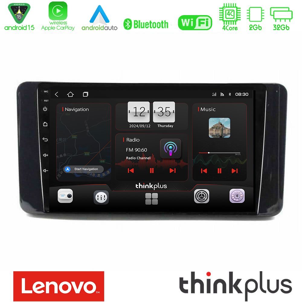Kimpiris - Lenovo Thinkplus Series 4Core Android15 2+32GB Skoda Kamiq 2019-2022 Navigation Multimedia Tablet 9" Με Carplay & Android Auto