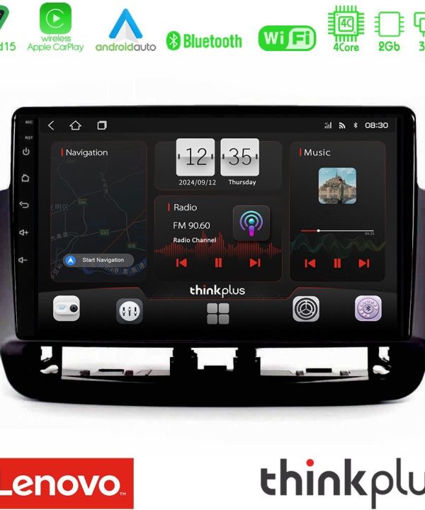 Kimpiris - Lenovo Thinkplus Series 4Core Android15 2+32GB  Seat Ibiza 2012-2015 Navigation Multimedia Tablet 9" Με Carplay & Android Auto (Piano Black)