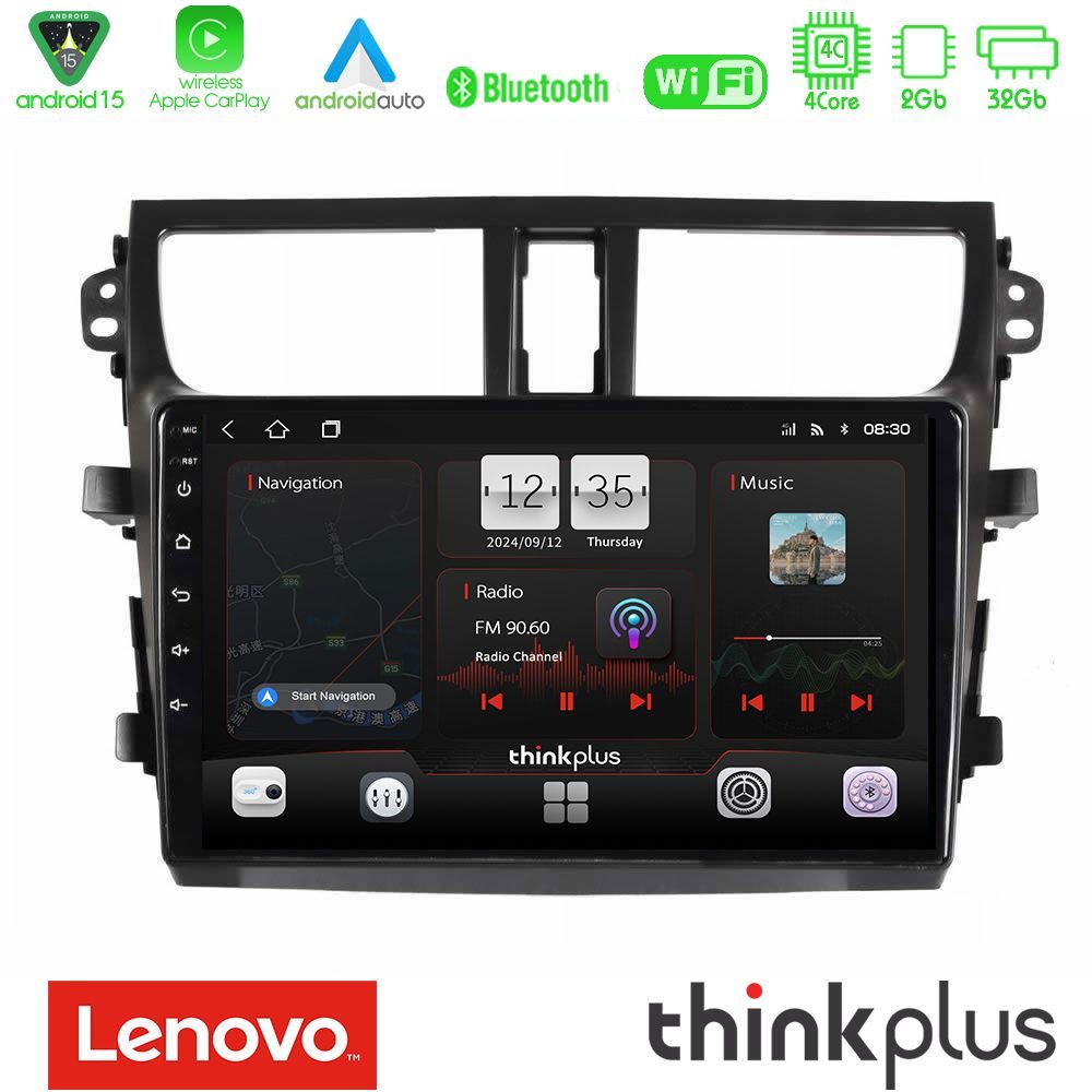 Kimpiris - Lenovo Thinkplus Series 4Core Android15 2+32GB Suzuki Celerio 2014-2020 Navigation Multimedia Tablet 9" Με Carplay & Android Auto Με Carplay & Android Auto