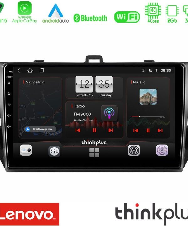 Kimpiris - Lenovo Thinkplus Series 4Core Android15 2+32GB  Toyota Corolla 2007-2012 Navigation Multimedia Tablet 9" Με Carplay & Android Auto