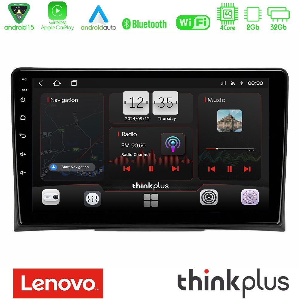 Kimpiris - Lenovo Thinkplus Series 4Core Android15 2+32GB VW Transporter 2003-2015 Navigation Multimedia Tablet 9" Με Carplay & Android Auto