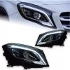 Kimpiris - Μπροστινά Φανάρια Set Για Mercedes-Benz GLA X156 14-17 Upgrade Σε Facelift Look Μαύρα Full Led DRL Με Μοτέρ Carner