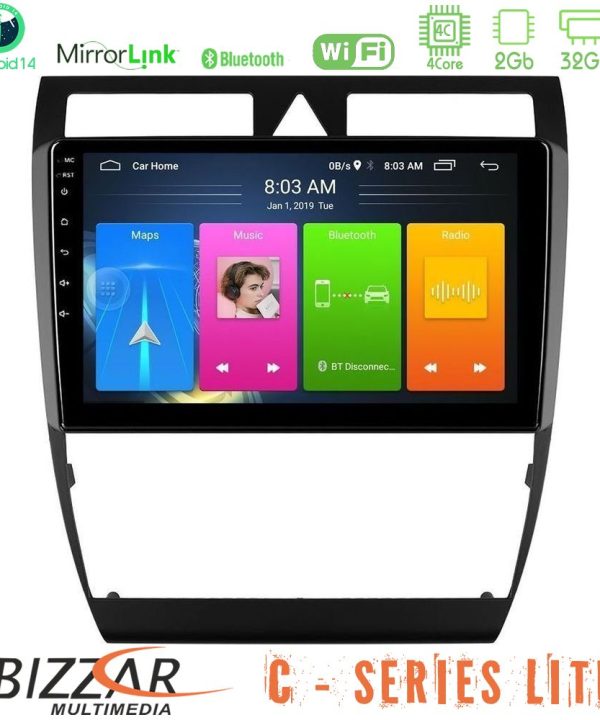 Kimpiris - Bizzar C Series Lite 4Core Android14 2+32GB  Audi A6 (C5) 1997-2004 Navigation Multimedia Tablet 9"