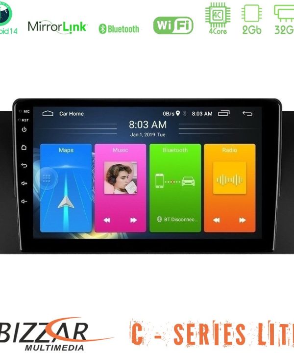 Kimpiris - Bizzar C Series Lite 4Core Android14 2+32GB  BMW 5 Series Lite  (E39) / X5 (E53) Navigation Multimedia Tablet 9"