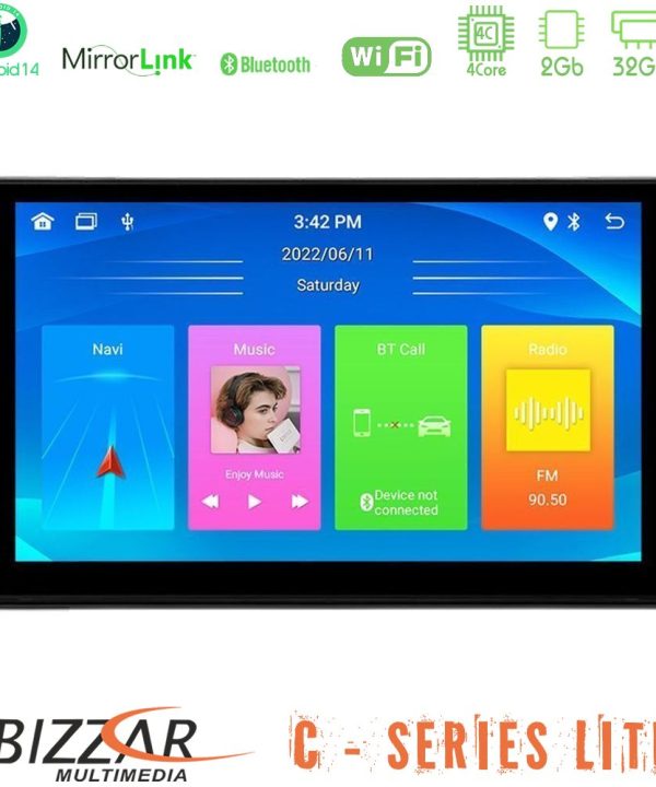 Kimpiris - Bizzar C Series Lite 4Core Android14 2+32GB  Peugeot Partner / Citroën Berlingo 2008-2018 Navigation Multimedia Tablet 9"