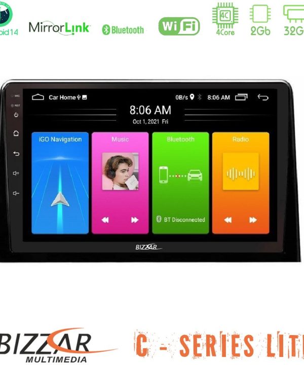 Kimpiris - Bizzar C Series Lite 4Core Android14 2+32GB  Peugeot Partner / Citroën Berlingo 2020-> Navigation Multimedia Tablet 10"