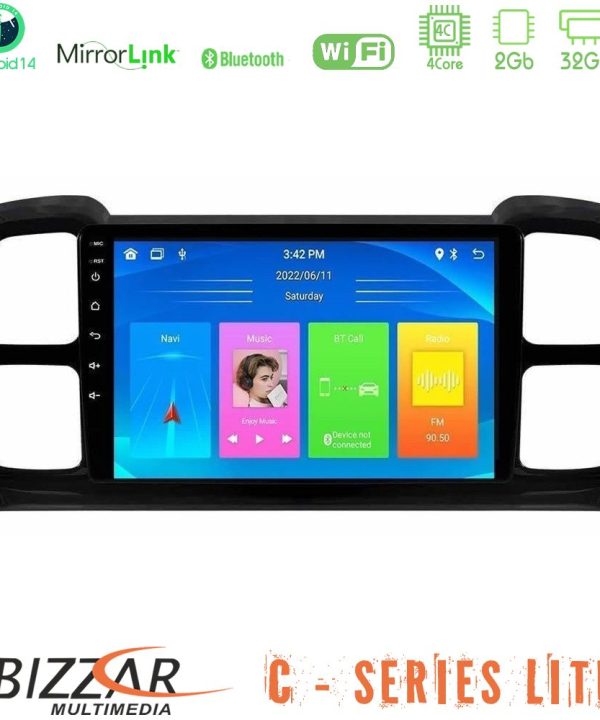 Kimpiris - Bizzar C Series Lite 4Core Android14 2+32GB  Citroen DS5 Aircross 2017-2021 Navigation Multimedia Tablet 9"