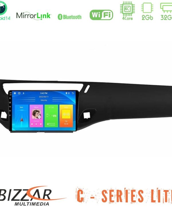 Kimpiris - Bizzar C Series Lite 4Core Android14 2+32GB  Citroen C3 2009-2016 Navigation Multimedia Tablet 9"    (Μαύρο γυαλιστερό)