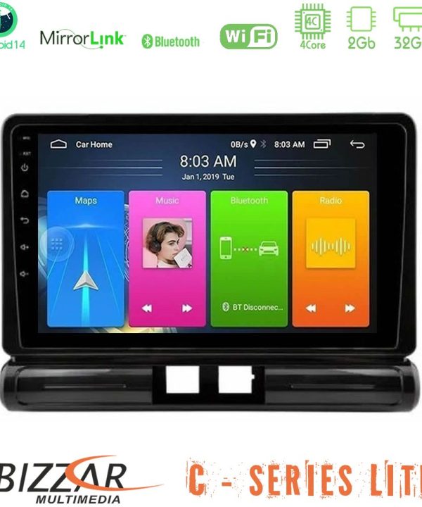 Kimpiris - Bizzar C Series Lite 4Core Android14 2+32GB  Citroen C3 2016-> Navigation Multimedia Tablet 9"    (Low Version))