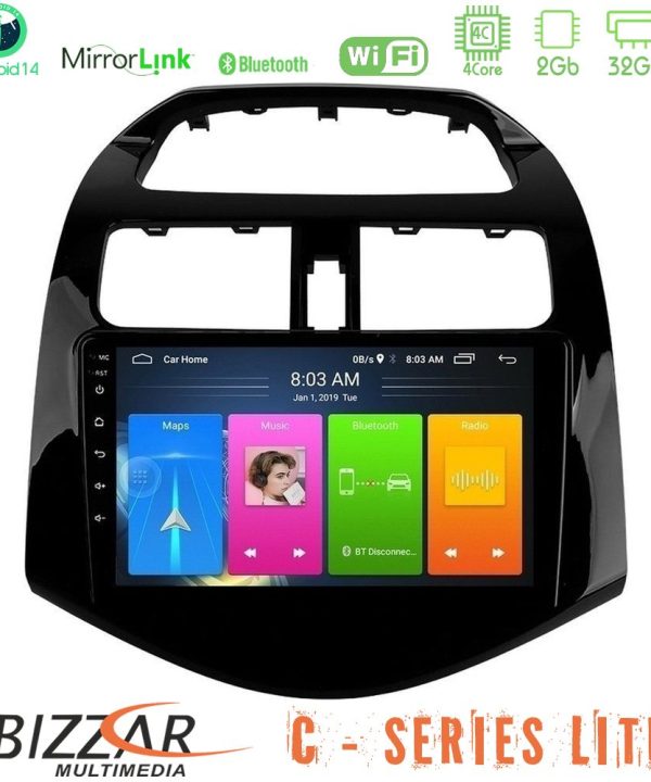 Kimpiris - Bizzar C Series Lite 4Core Android14 2+32GB  Chevrolet Spark 2009-2015 Navigation Multimedia Tablet 9"