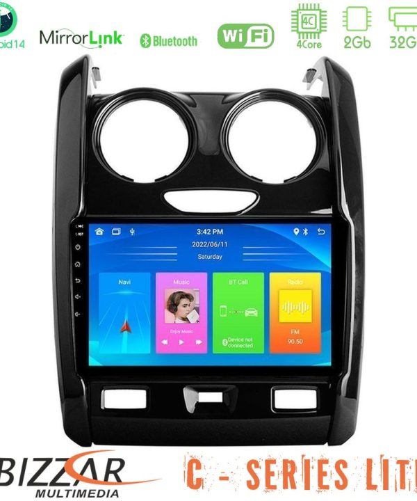 Kimpiris - Bizzar C Series Lite 4Core Android14 2+32GB  Dacia Duster 2014-2018 Navigation Multimedia Tablet 9"