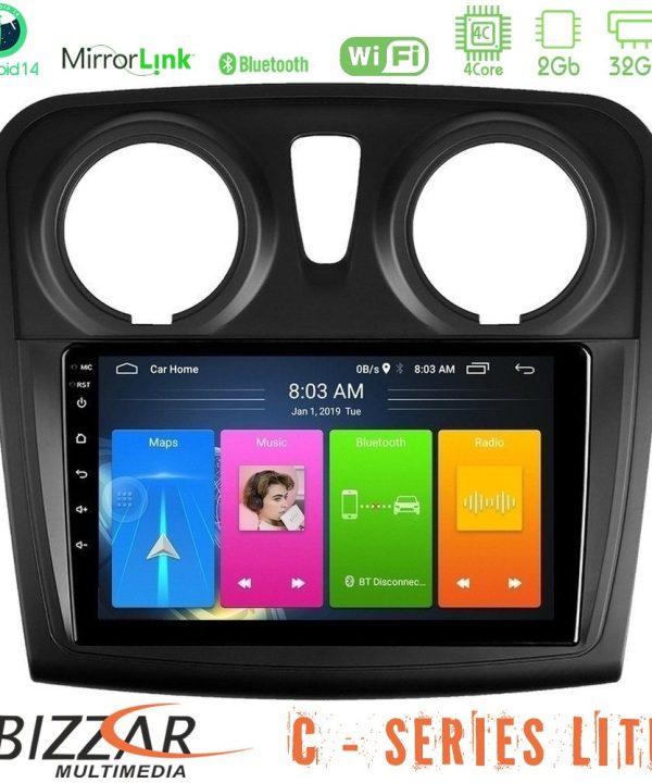 Kimpiris - Bizzar C Series Lite 4Core Android14 2+32GB     Dacia Dokker 2014-2021 Navigation Multimedia Tablet 9"