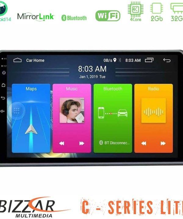 Kimpiris - Bizzar C Series Lite 4Core Android14 2+32GB  Dacia Duster 2022-> Navigation Multimedia Tablet 9"