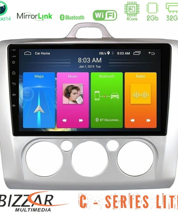 Kimpiris - Bizzar C Series Lite 4Core Android14 2+32GB  Ford Focus Manual AC Navigation Multimedia Tablet 9"