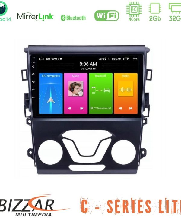 Kimpiris - Bizzar C Series Lite 4Core Android14 2+32GB  Ford Mondeo 2014-2017 Navigation Multimedia Tablet 9"
