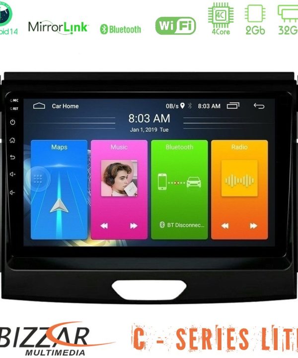 Kimpiris - Bizzar C Series Lite 4Core Android14 2+32GB  Ford Ranger 2017-2022 Navigation Multimedia Tablet 9"