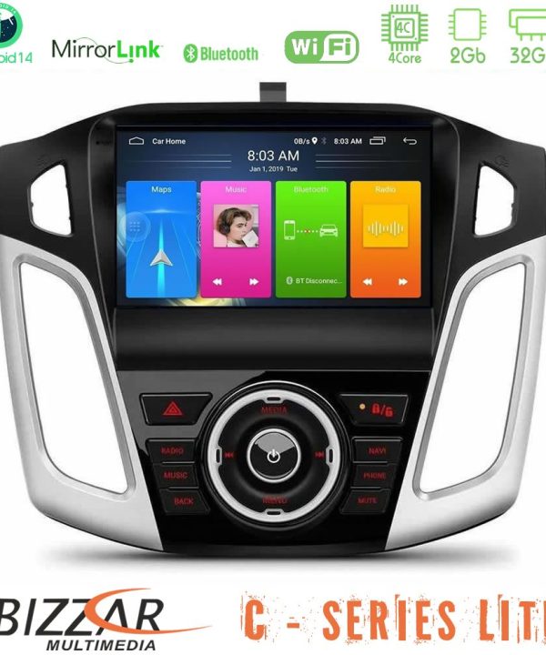 Kimpiris - Bizzar C Series Lite 4Core Android14 2+32GB Ford Focus 2012-2018 Navigation Multimedia Tablet 9"