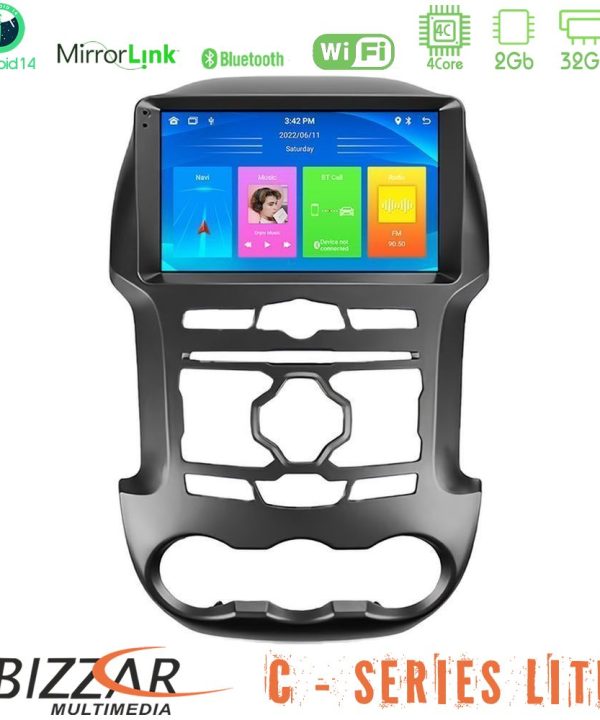 Kimpiris - Bizzar C Series Lite 4Core Android14 2+32GB  Ford Ranger 2012-2016 Navigation Multimedia Tablet 9"