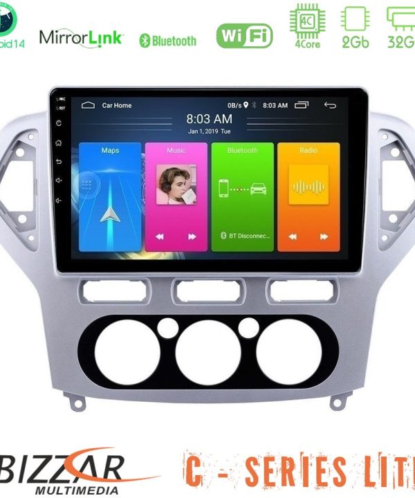 Kimpiris - Bizzar C Series Lite 4Core Android14 2+32GB  Ford Mondeo 2007-2010 Manual A/C Navigation Multimedia Tablet 10"