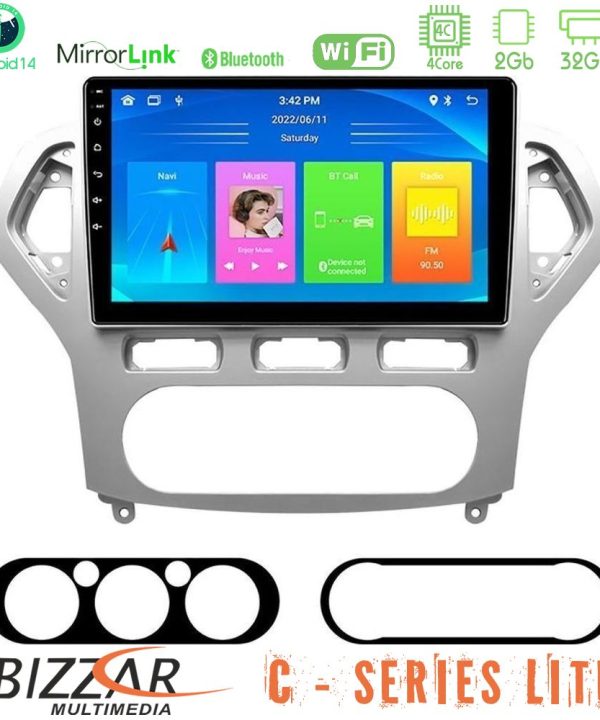Kimpiris - Bizzar C Series Lite 4Core Android14 2+32GB  Ford Mondeo 2007-2010 AUTO A/C Navigation Multimedia Tablet 9"