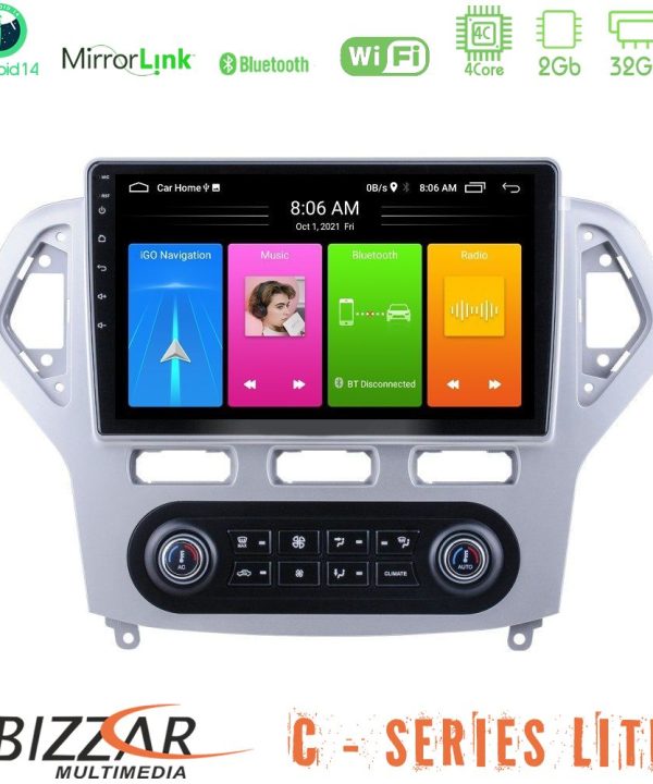 Kimpiris - Bizzar C Series Lite 4Core Android14 2+32GB  Ford Mondeo 2007-2011 (Auto A/C) Navigation Multimedia Tablet 9"