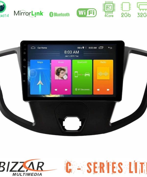 Kimpiris - Bizzar C Series Lite 4Core Android14 2+32GB  Ford Transit 2014-> Navigation Multimedia Tablet 9"
