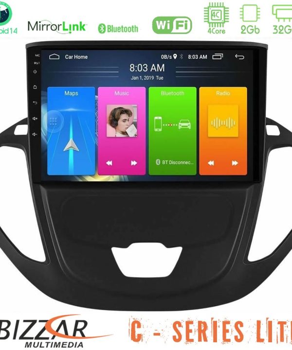 Kimpiris - Bizzar C Series Lite 4Core Android14 2+32GB  Ford Courier 2015-2023 Navigation Multimedia Tablet 9"
