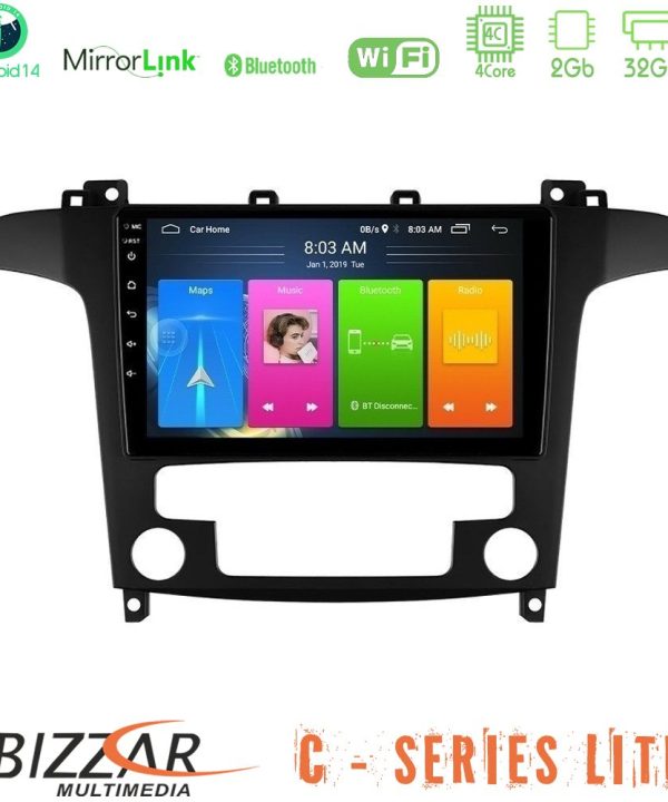 Kimpiris - Bizzar C Series Lite 4Core Android14 2+32GB  Ford S-Max 2006-2012 Navigation Multimedia Tablet 9"