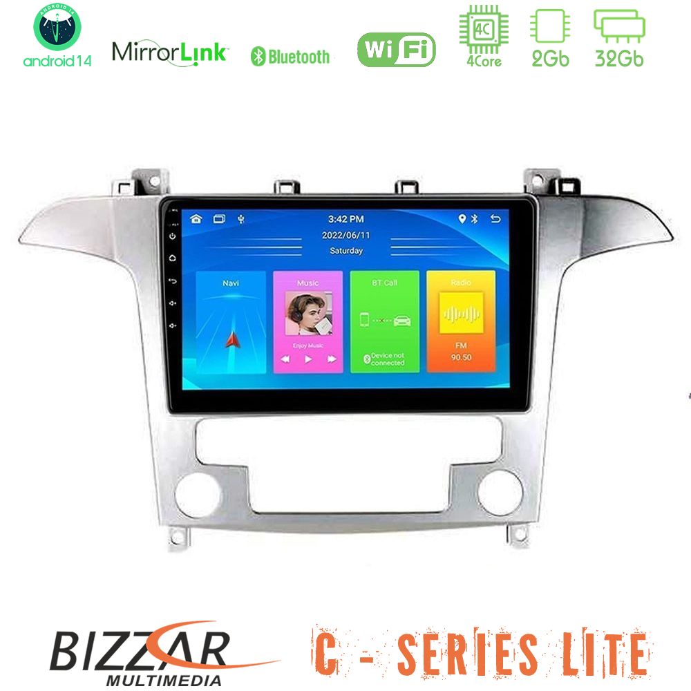 Kimpiris - Bizzar C Series Lite 4Core Android14 2+32GB Ford S-Max 2006-2012 Navigation Multimedia Tablet 9"