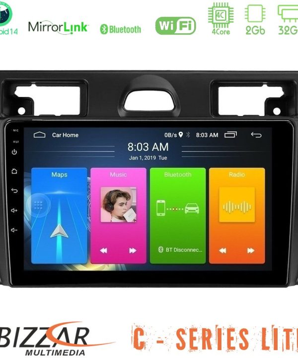 Kimpiris - Bizzar C Series Lite 4Core Android14 2+32GB  Ford Fiesta/Fusion Navigation Multimedia Tablet 9"