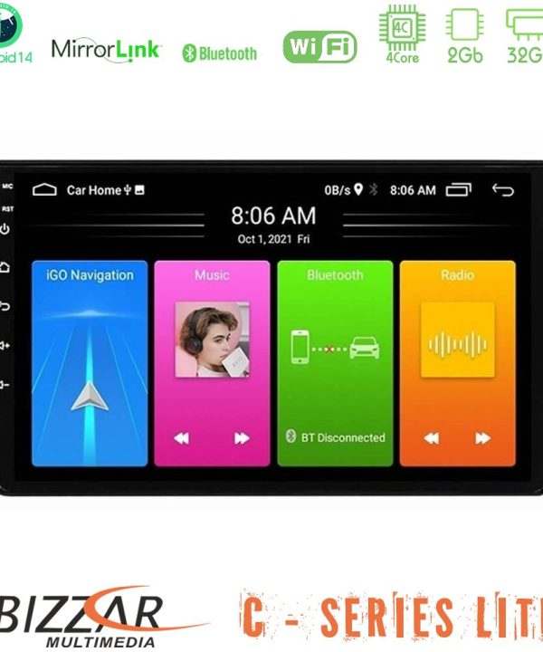Kimpiris - Bizzar C Series Lite 4Core Android14 2+32GB  Fiat Tipo 2015-2022 (Hatchback) Navigation Multimedia Tablet 9"