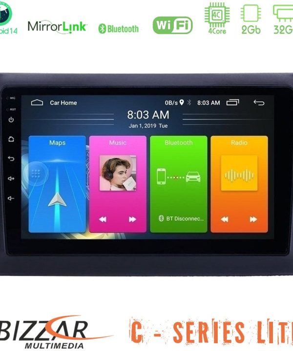 Kimpiris - Bizzar C Series Lite 4Core Android14 2+32GB  Fiat Stilo Navigation Multimedia Tablet 9"