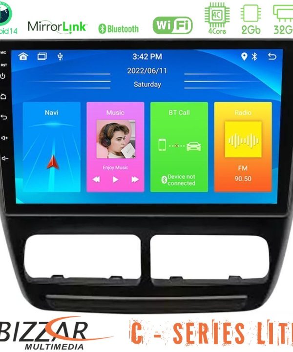 Kimpiris - Bizzar C Series Lite 4Core Android14 2+32GB  Fiat Doblo / Opel Combo 2010-2014 Navigation Multimedia Tablet 9"