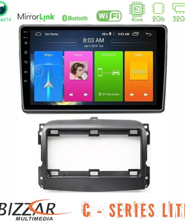 Kimpiris - Bizzar C Series Lite 4Core Android14 2+32GB  Fiat 500L Navigation Multimedia Tablet 10"