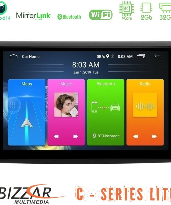 Kimpiris - Bizzar C Series Lite 4Core Android14 2+32GB  Fiat Bravo Navigation Multimedia Tablet 9"