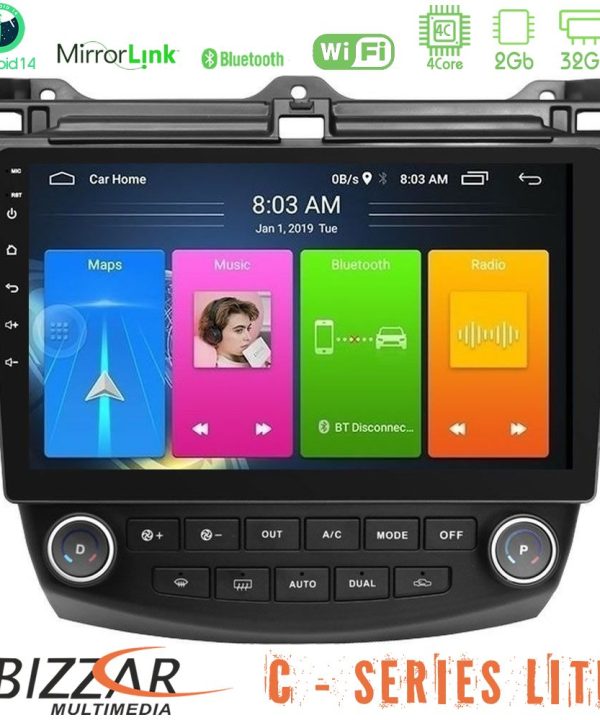 Kimpiris - Bizzar C Series Lite 4Core Android14 2+32GB  Honda Accord 2002-2008 Navigation Multimedia Tablet 10"