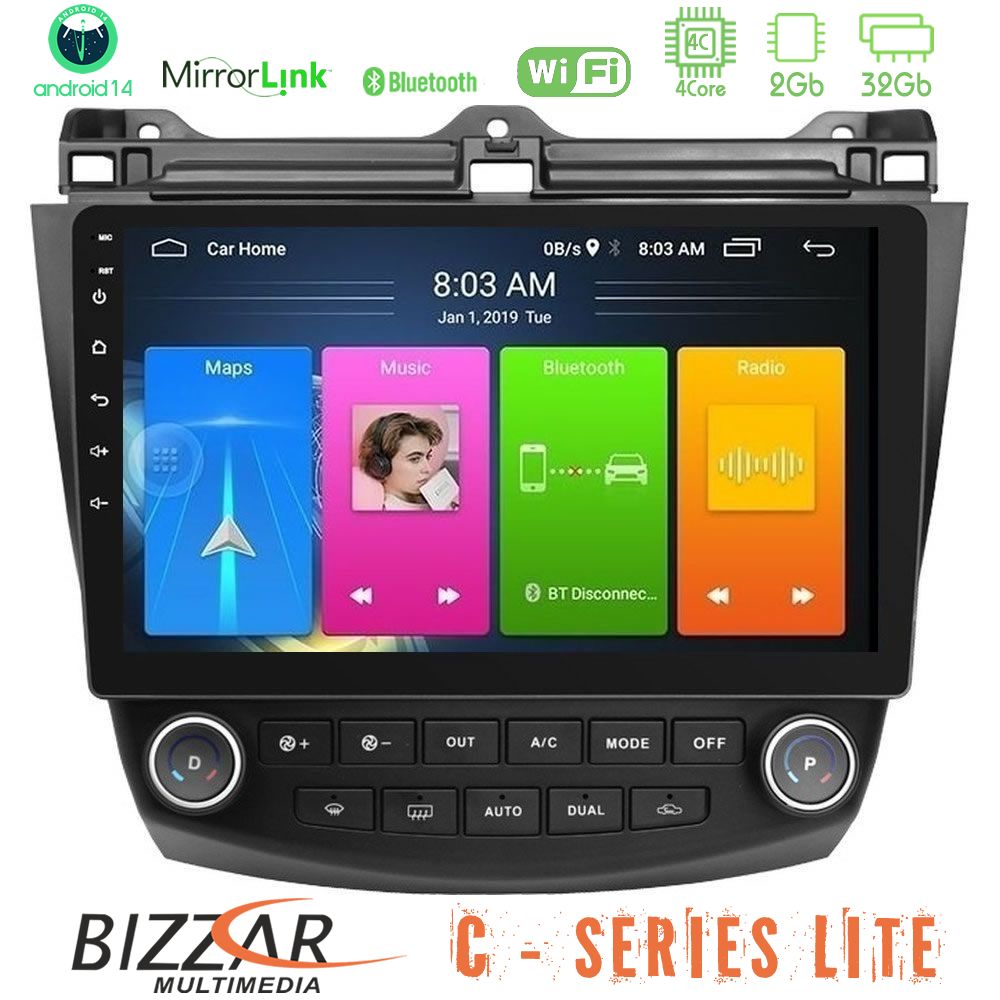 Kimpiris - Bizzar C Series Lite 4Core Android14 2+32GB Honda Accord 2002-2008 Navigation Multimedia Tablet 10"
