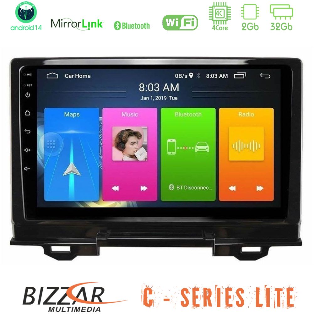 Kimpiris - Bizzar C Series Lite 4Core Android14 2+32GB Honda HR-V 2021-> Navigation Multimedia Tablet 9"