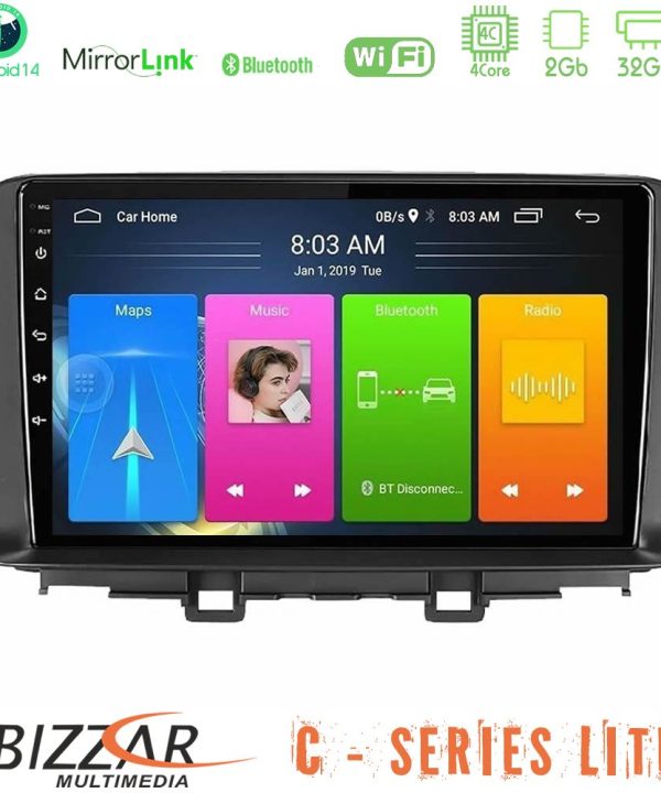 Kimpiris - Bizzar C Series Lite 4Core Android14 2+32GB  Hyundai Kona 2018-2023 Navigation Multimedia Tablet 10"