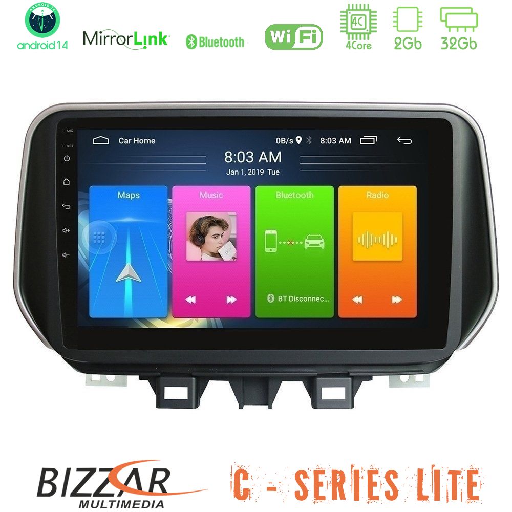 Kimpiris - Bizzar C Series Lite 4Core Android14 2+32GB Hyundai ix35 Navigation Multimedia Tablet 10"