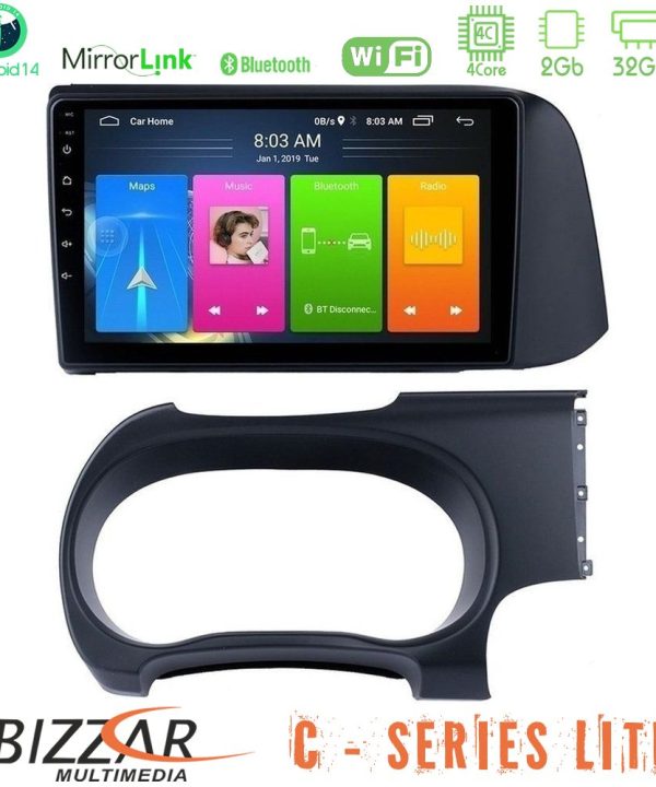 Kimpiris - Bizzar C Series Lite 4Core Android14 2+32GB  Hyundai i10 Navigation Multimedia Tablet 9"