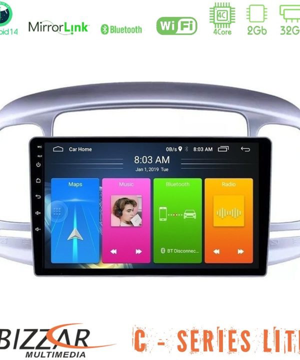 Kimpiris - Bizzar C Series Lite 4Core Android14 2+32GB  Hyundai Accent 2006-2011 Navigation Multimedia Tablet 9"