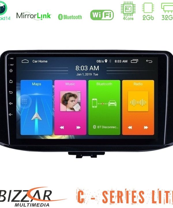 Kimpiris - Bizzar C Series Lite 4Core Android14 2+32GB  Hyundai i30 Navigation Multimedia Tablet 9"