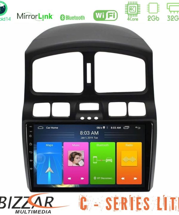 Kimpiris - Bizzar C Series Lite 4Core Android14 2+32GB Hyundai Santa Fe 2000-2006 Navigation Multimedia Tablet 9"