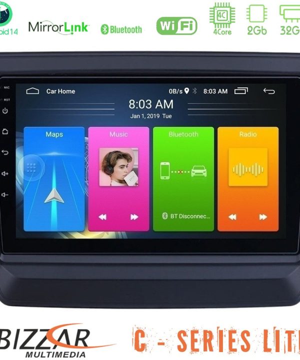 Kimpiris - Bizzar C Series Lite 4Core Android14 2+32GB  Isuzu D-MAX 2020-2023 Navigation Multimedia Tablet 9"